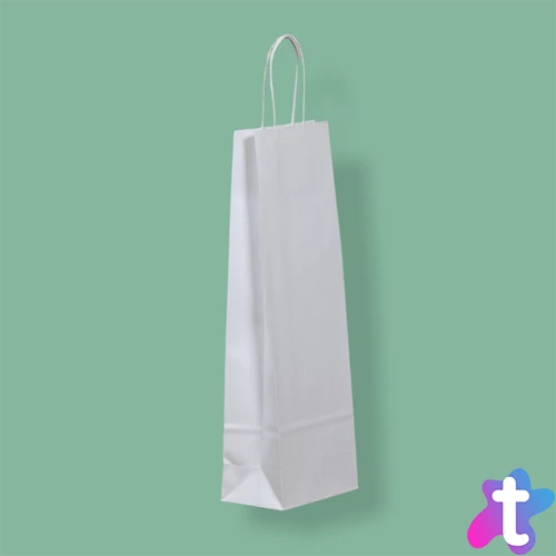 Sodrottfüles papír italtáska 140x80x390mm fehér