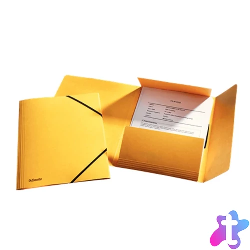 Gumis mappa A4, prespán karton, 15mm, Esselte Rainbow sárga