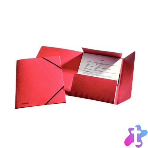 Gumis mappa A4, prespán karton, 15mm, Esselte Rainbow piros