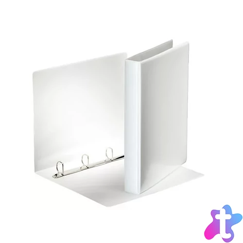 Gyűrűskönyv panorámás A4, 4cm, 4 gyűrű, D alakú, PP Esselte fehér