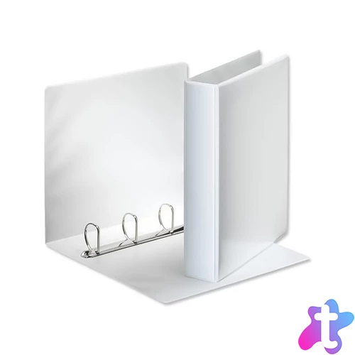 Gyűrűskönyv panorámás A4, 6,5cm, 4 gyűrű, D alakú, PP Esselte fehér