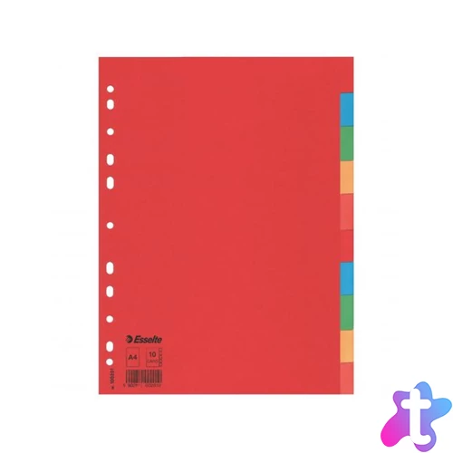 Regiszter A4, 10 részes karton Esselte Economy színes