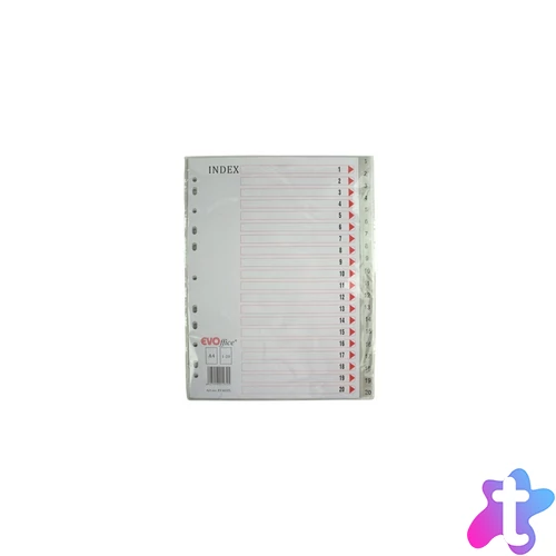 Elválasztólap, műanyag 20 részes EVO