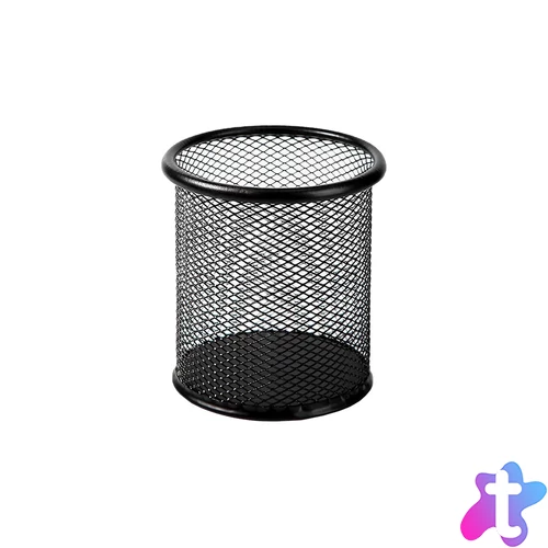 Fémhálós írószertartó pohár kerek Evoffice fekete