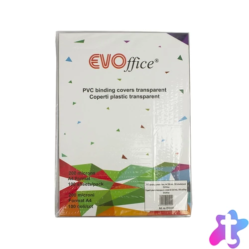 Előlap, A4, 200 micron 100 db/csomag, Evo víztiszta