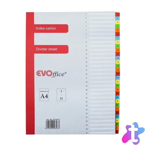 Regiszter karton Evo 1-31