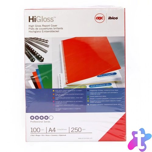 Hátlap, A4, 250 g. fényes 100 db/csomag, Evo piros