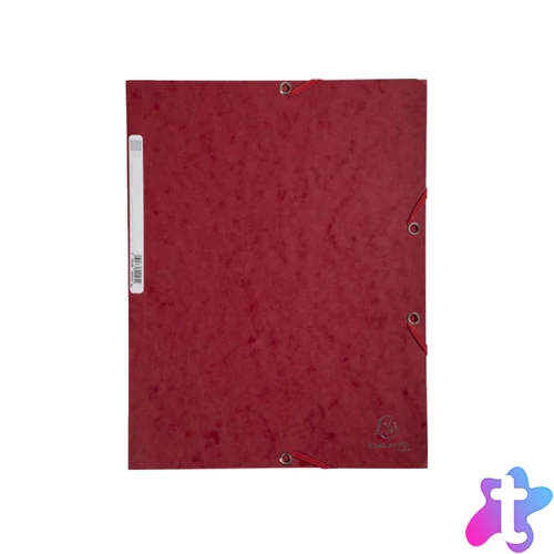 Gumis mappa karton  prespán A/4 Exacompta cseresznyepiros