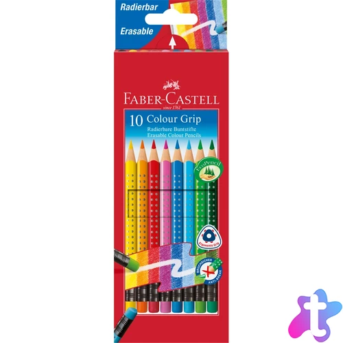 Színes ceruza készlet háromszögletű GRIP Faber-Castell 10klf. szín