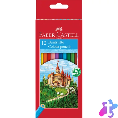 Színes ceruza készlet hatszögletű kastélyos Faber-Castell 12klf. szín
