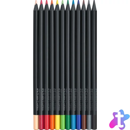 Színes ceruza készlet háromszögletű BLACK EDITION Faber-Castell fekete test 12klf. szín