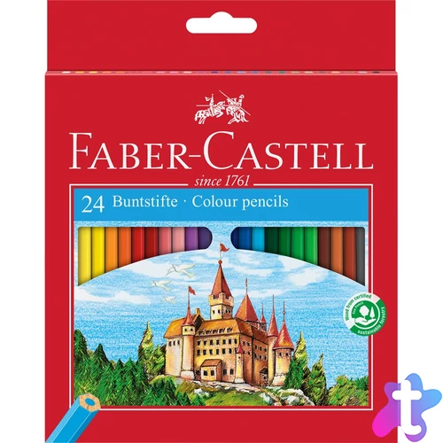 Színes ceruza készlet hatszögletű kastélyos Faber-Castell  24klf. szín