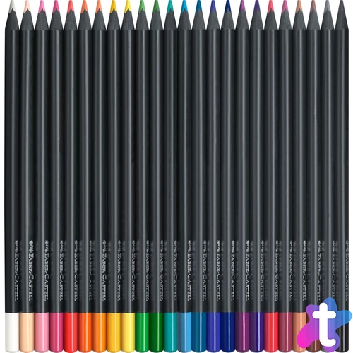 Színes ceruza készlet háromszögletű BLACK EDITION Faber-Castell fekete test 24klf. szín