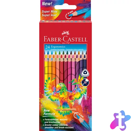 Színes ceruza készlet háromszögletű papagáj Faber-Castell  24klf. szín