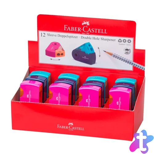 Hegyező dupla tartályos SLEEVE Faber-Castell trendi rózsaszín/narancs,türkiz/világoszöld,kék/világoskék színben 