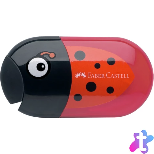 Hegyező dupla tartályos radírral Faber-Castell katica mintás 