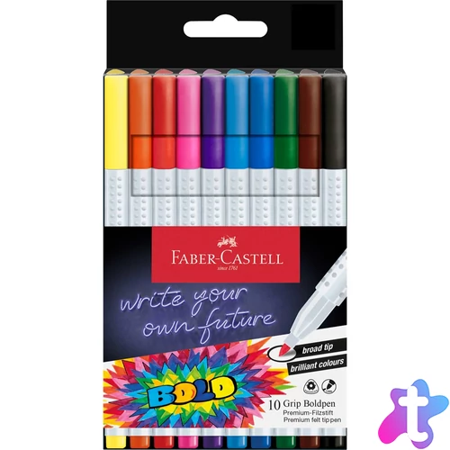 Rostirón, filctoll készlet, vastag GRIP Boldpen Faber-Castell 10 klf. szín