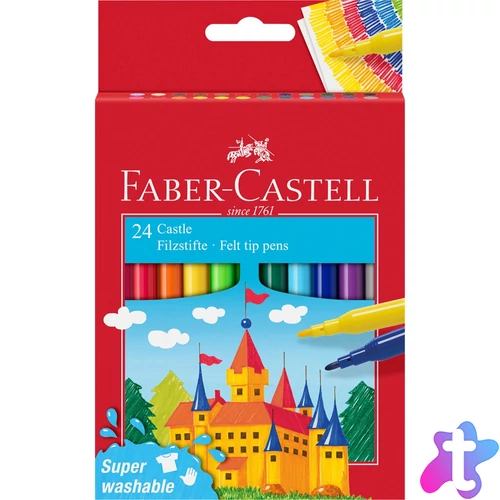 Rostirón, filctoll készlet, kastélyos Faber-Castell 24 klf. szín