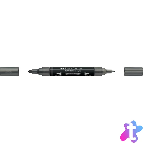 Akril marker kétvégű MULTIMARK 297 Faber-Castell metál acélszürke