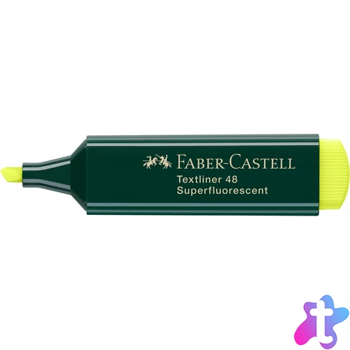 Szövegkiemelő 1-5mm vágott hegyű Faber-Castell 48 fluoreszkáló sárga 