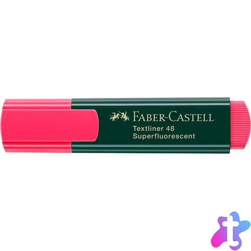Szövegkiemelő 1-5mm vágott hegyű Faber-Castell 48 fluoreszkáló piros 