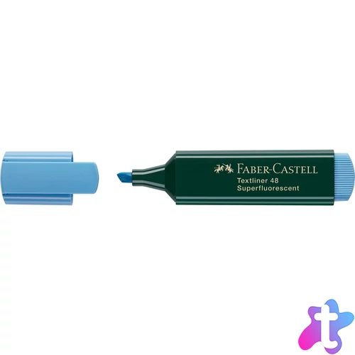 Szövegkiemelő 1-5mm vágott hegyű Faber-Castell 48 fluoreszkáló kék 