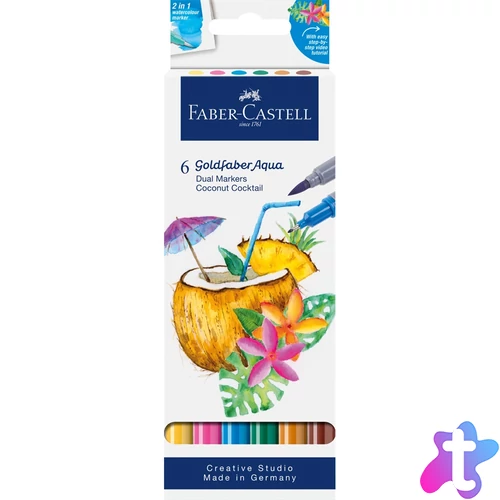 Rostirón, filctoll készlet akvarell kétvégű GOLDFABER AQUA Kókuszos koktél Faber-Castell 4klf. szín