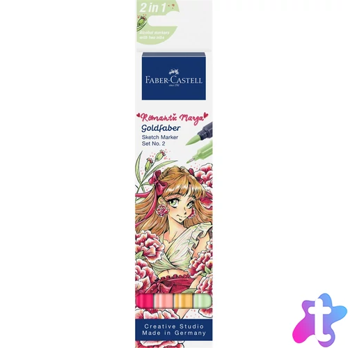 Rostirón, filctoll készlet alkoholos kétvégű GOLDFABER SKETCH Romantikus Manga 2 Faber-Castell 4klf. szín
