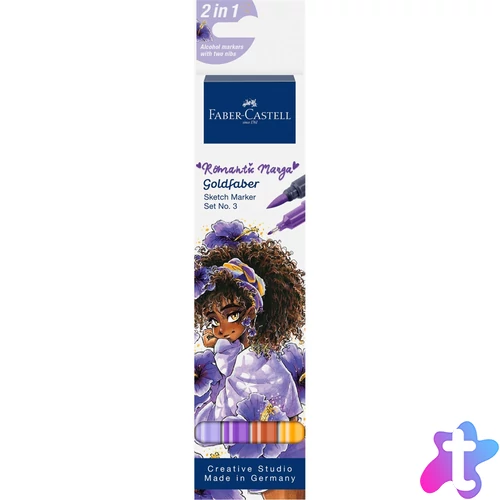 Rostirón, filctoll készlet alkoholos kétvégű GOLDFABER SKETCH Romantikus Manga 3 Faber-Castell 4klf. szín
