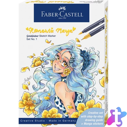 Rostirón, filctoll készlet alkoholos kétvégű GOLDFABER SKETCH Romantikus Manga 1 Faber-Castell 8klf. szín