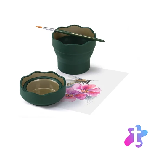 Ecsettál összecsukható mechanizmussal CLIC&GO Faber-Castell sötétzöld
