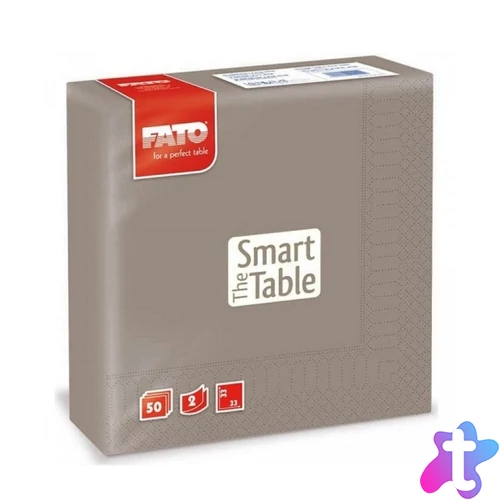 Szalvéta 2 rétegű 1/4 hajtású 33 x 33 cm 50 lap/csomag Smart Table Fato_82623600 galambszürke