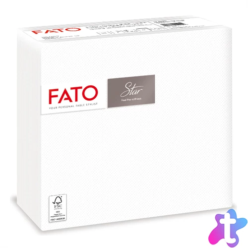 Szalvéta 2 rétegű 1/4 hajtású 38 x 38 cm 40 lap/csomag Star Fato_82990000 fehér