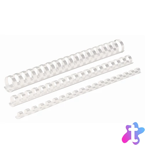 Spirál műanyag, 10mm, 41-55lap, 100 db/doboz, Fellowes® fehér