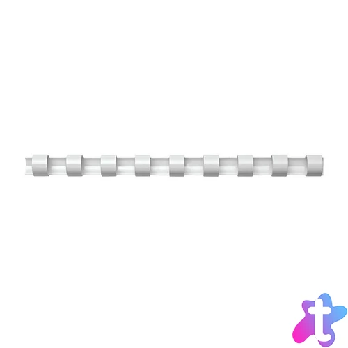 Spirál műanyag, 12mm, 56-80lap, 100 db/doboz, Fellowes® fehér