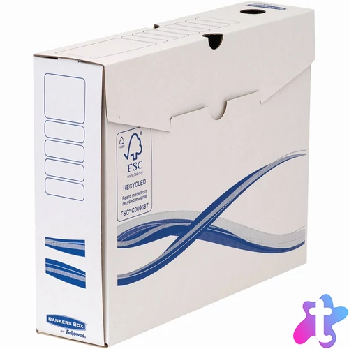 Archiváló doboz A4, 80mm, Fellowes® Bankers Box Basic, 10 db/csomag, kék-fehér