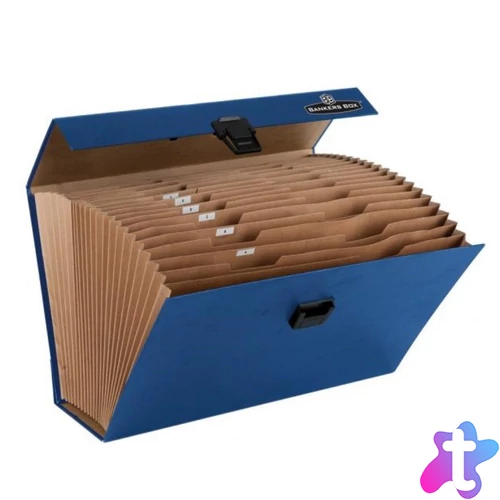 Irattartó -. harmonikatáska, karton, 250 x 362 x 124 mm.,19 rekeszes, Fellowes® Bankers Box Handifile, kék