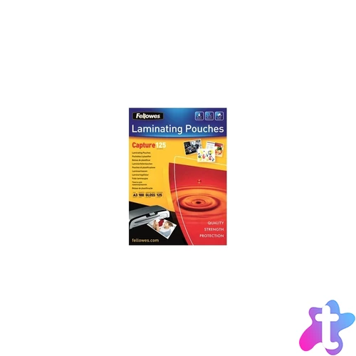 Lamináló fólia, A3, 125 mikron, fényes, 100 db/doboz, Fellowes®