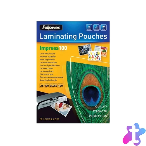 Lamináló fólia, A5, 100 mikron, fényes, 100 db/doboz,