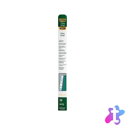 Lefűzőcsík A4, előrelyukasztott, műanyagspirállal bekötött dokumentumokhoz, Fellowes® 100 db/csomag,