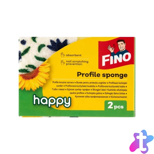 Mosogatószivacs dörzsi 2 db/csomag formázott Fino Profile Happy