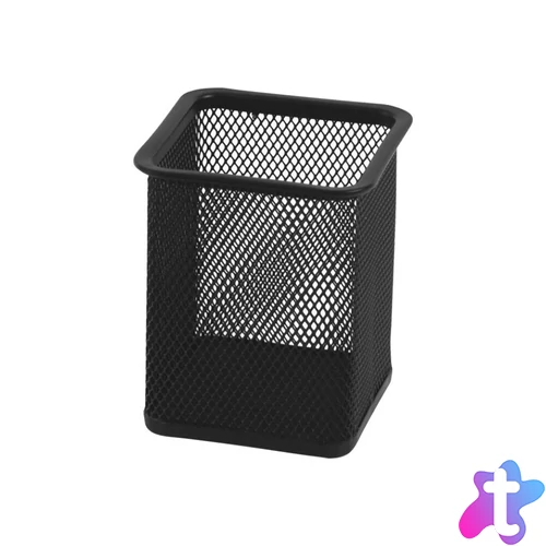 Fémhálós írószertartó pohár szögletes Fornax fekete