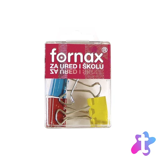 Binderkapocs 25mm, BC-31, 4 db műanyag dobozban, Fornax színes