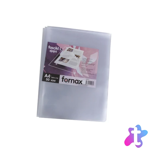 Genotherm `L` A4, 100 micron víztiszta, felül-oldalt nyitható, 50 db/csomag, Fornax