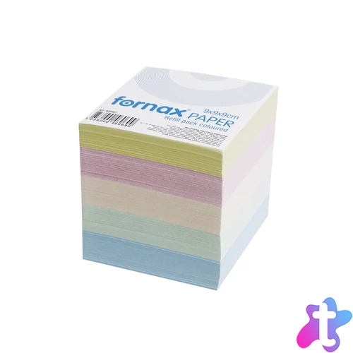 Kockatömb ragasztott, 9x9x9cm, Fornax pasztell