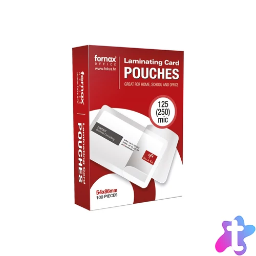 Lamináló fólia 54x86mm, 125 micron 100 db/doboz, Fornax