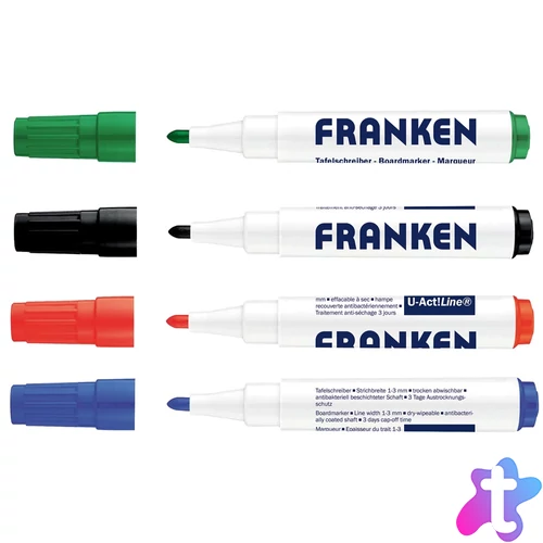 Táblamarker készlet, 1-3mm, kerek, antibakteriális , Z1999 Franken 4 klf. Szín