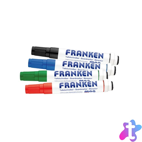 Táblamarker készlet, 1-3mm, kerek, antibakteriális mágneses,  Z1703 Franken 4 klf. Szín