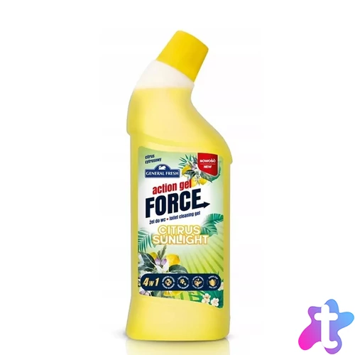 WC tisztító gél 1 liter Action Gel Force Citrus