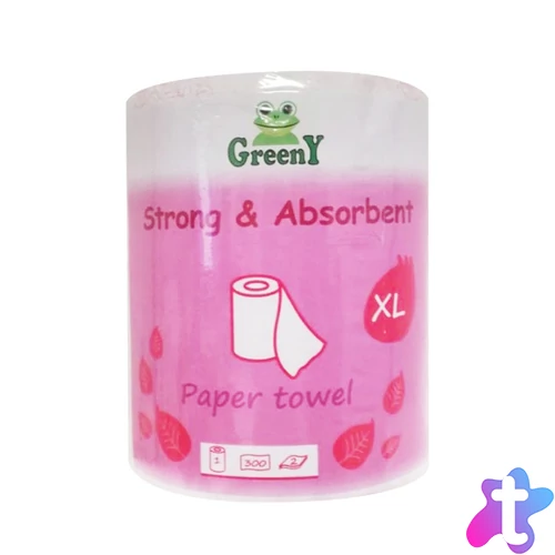 Háztartási papírtörlő kéztörlő 2 rétegű 300 lapos egyesével csomagolt Greeny Monoroll 300 XL